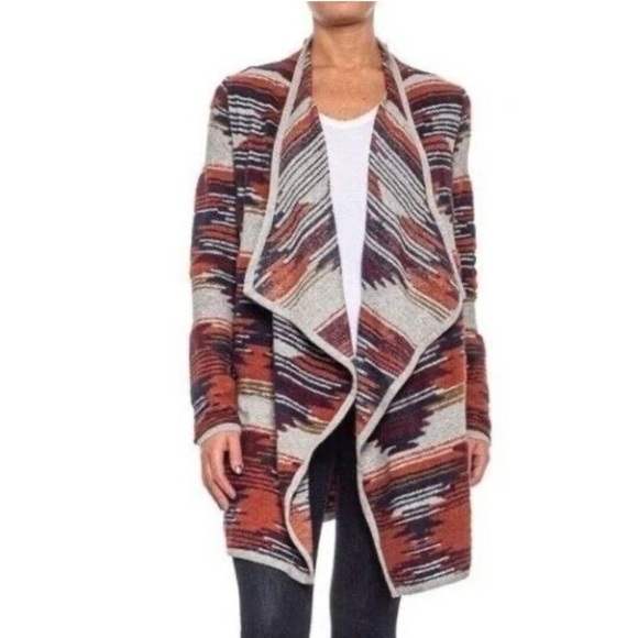 Lucky Brand Sweaters - Lucky Brand Aztec Drape Cardigan Sweater XS Southwest Long Line Cotton Blend 282